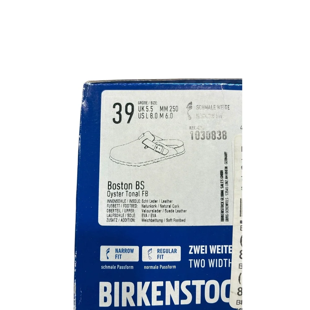 BIRKENSTOCK Boston in Oyster Tonal Narrow Fit Size 8-8.5 39 RIGHT SHOE ONLY